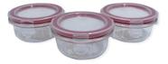 Conjunto 3 Potes De Vidro Hermético Redondo Premium