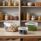 Conjunto 3 Potes Herméticos Quadrados Cozinha Mantimentos Armazenamento Vedação Airtight Transparente Conservação Alimen