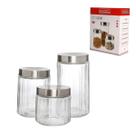 Conjunto 3 Potes Herméticos Vidro Com Tampa Inox Haüskraft Conjunto 3 Potes Herméticos Vidro Com Tampa Inox Haüskraft