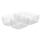 Conjunto 3 Potes Organizador De Gaveta Mini Logic Incolor Multiuso Para Banheiro Quarto Cozinha Porta Acessórios Roupa Íntima