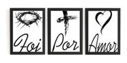 Conjunto 3 Quadros Arte Simples Foi Por Amor Religião Conjunto 3 Quadros Arte Simples Foi Por Amor Religião