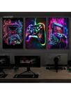 Conjunto 3 Quadros Decorativos Gamer Controle