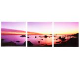 Conjunto 3 Quadros Sunset Decorativos Paisagem Mek