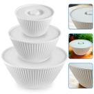 Conjunto 3 Saladeira Tigelas PMG Bacias Multiuso Com Tampa 1L 2L 4,25L
