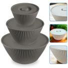 Conjunto 3 Saladeira Tigelas PMG Bacias Multiuso Com Tampa 1L 2L 4,25L