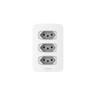 Conjunto 3 Tomadas 10A 250V com Placa 4x2 Gracia Alumbra Branco