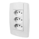 Conjunto 3 Tomadas 10A 250V~ Linha LEV Monobloco Ilumi - 87123 Conjunto 3 Tomadas 10A 250V~ Linha LEV Monobloco Ilumi - 87123