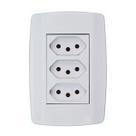 Conjunto 3 Tomadas 10a Monobloco C/Espelho Slim Ilumi Conjunto 3 Tomadas 10a Monobloco C/Espelho Slim Ilumi