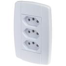 Conjunto 3 Tomadas 20A 250V Ilumi Lev Monobloco Branco - 87124