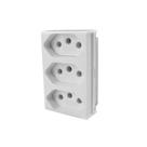 Conjunto 3 tomadas 20A 250V - Linha Slim MONOBLOCO Ilumi 86124 Conjunto 3 tomadas 20A 250V - Linha Slim MONOBLOCO Ilumi 86124