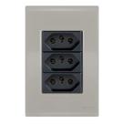 Conjunto 3 Tomadas 20A - Tramontina Liz Fendi / Grafite