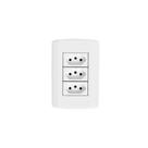 Conjunto 3 Tomadas 2P+T 10/20A 250V Com Placa 4x2 Branco - pluzie