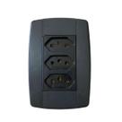 Conjunto 3 Tomadas Preta Monobloco 2P+T 20A 250V 4X2 Ilumi Conjunto 3 Tomadas Preta Monobloco 2P+T 20A 250V 4X2 Ilumi