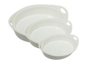 Conjunto 3 Travessas Oval Canelada Melamina Bestfer