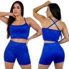 Conjunto 3D Suplex Top com bojo removível e Short Curto
