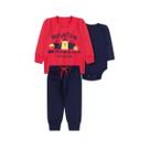 Conjunto 3pçs De Inverno Bebê Menino Frio Infantil - Mountain