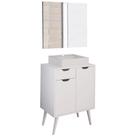 Conjunto 3Peças Para Banheiro Branco Metalizado Tecno Mobili Conjunto 3Peças Para Banheiro Branco Metalizado Tecno Mobili