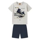 Conjunto 4/16 Kyly Camiseta Estampada e Bermuda Moletom -