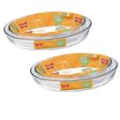 Conjunto 4 Assadeiras Oval Assados e Doces 3,2L 4L Marinex