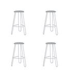 Conjunto 4 Banquetas Altas Ginger com Estrutura Branca
