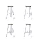 Conjunto 4 Banquetas Altas Ginger com Estrutura Branca