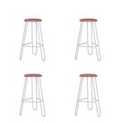 Conjunto 4 Banquetas Altas Ginger com Estrutura Branca