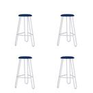 Conjunto 4 Banquetas Altas Ginger com Estrutura Branca