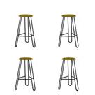Conjunto 4 Banquetas Altas Ginger com Estrutura Preta