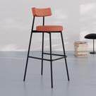 Conjunto 4 Banquetas Altas Stout Revestimento Sintético Est.Preta