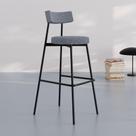 Conjunto 4 Banquetas Altas Stout Tecido Sintético Est.Preta