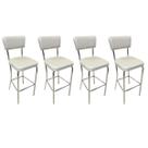 Conjunto 4 Banquetas Olivia Altura 65cm Bar Cozinha Cromada Assento Grosso Confortável Prata Encosto Estofado Conjunto 4 Banquetas Olivia Altura 65cm Bar Cozinha Cromada Assento Grosso Confortável Prata Encosto Estofado