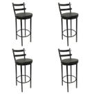 Conjunto 4 Banquetas Rafaela - Redonda Altura 65cm para Bar e Cozinha Preta com Assento Confortável cor Preto Conjunto 4 Banquetas Rafaela - Redonda Altura 65cm para Bar e Cozinha Preta com Assento Confortável cor Preto
