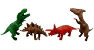 Conjunto 4 Bonecos Dinossauros World Super Toys: Tiranossauro + Triceratops + Stegosauro + Saurolofo Conjunto 4 Bonecos Dinossauros World Super Toys: Tiranossauro + Triceratops + Stegosauro + Saurolofo