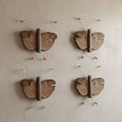 Conjunto 4 Borboletas de Madeira Rústicas Uso Parede 23a20cm
