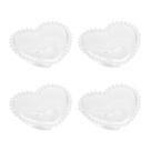 Conjunto 4 Bowls Tigelas Formato Coração Com Borda Pearl De Cristal De Chumbo Kit Cumbuca Para Servir Sopas Cremes Caldos Cozinha