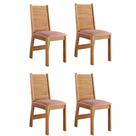 Conjunto 4 Cadeira Agatha MDF/MDP Estofado em Veludo - Vieiro Móveis