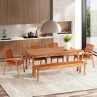 Conjunto 4 Cadeiras 1 Banco 1 Mesa 180cm - Varanda Coberta/área Gourmet Traço