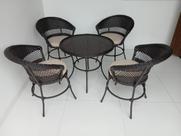 Conjunto 4 Cadeiras 1 Mesa Arlete Hotel em Fibra Sintética Jardim Varanda Área Externa Conjunto 4 Cadeiras 1 Mesa Arlete Hotel em Fibra Sintética Jardim Varanda Área Externa