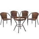 Conjunto 4 Cadeiras Biquini Para Área Gourmet, Edícula, com Mesa Alta - Argila