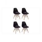 Conjunto 4 Cadeiras Charles Eames Eiffel Concha Fixa - Preto.