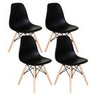 Conjunto 4 Cadeiras Concha Sala Jantar Cozinha Eiffel Pé Palito Preto
