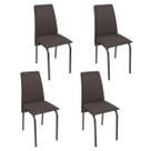 Conjunto 4 cadeiras cozinha jantar ciplafe barcelona tubo bronze assento estofado Conjunto 4 cadeiras cozinha jantar ciplafe barcelona tubo bronze assento estofado