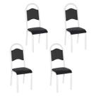 Conjunto 4 cadeiras cozinha jantar ciplafe cris tubo branco assento estofado