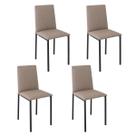 Conjunto 4 cadeiras cozinha jantar ciplafe dubai tubo preto fosco assento estofado