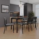 Conjunto 4 Cadeiras de Jantar Fit com Estrutura Preta