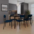 Conjunto 4 Cadeiras de Jantar Fit com Estrutura Preta