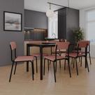 Conjunto 4 Cadeiras de Jantar Fit com Estrutura Preta