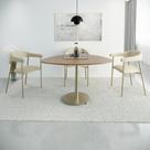 Conjunto 4 Cadeiras de Jantar Joy Tecido Boucle Est.Champ