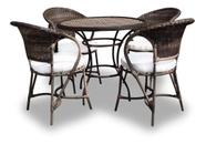 Conjunto 4 Cadeiras E 1 Mesa Arcobalena Sintético Junco almofadas Duna