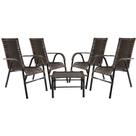Conjunto 4 Cadeiras E Mesa de centro Bela, para área, edícula, fibra sintética - PANERO - ARGILA 05
